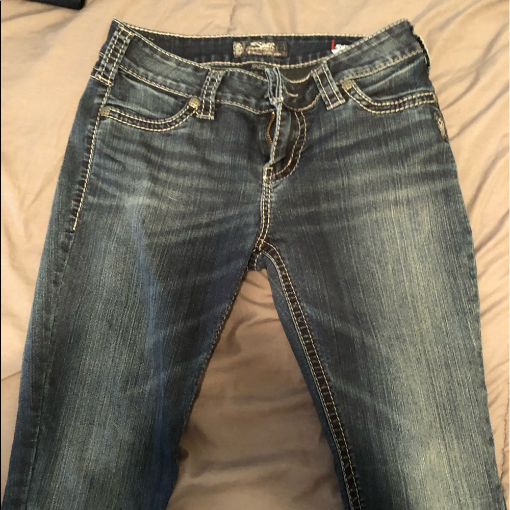 Silver skinny jeans